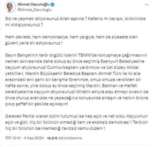 Davutoğlu kayyum atamalarına tepki gösterdi