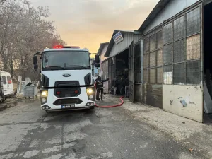 Nevşehir'de kaportacı dükkanında yangın çıktı