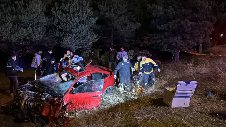 Erzurum'da takla atan otomobilde bir kişi hayatını kaybetti