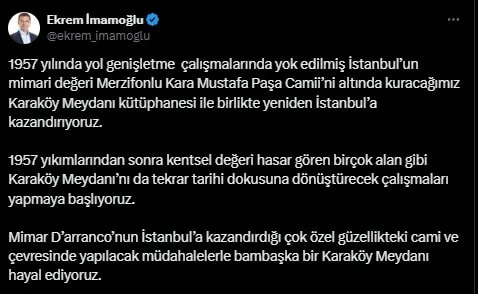 İmamoğlu, Menderes'in yıktırdığı camiyi yeniden yapacak