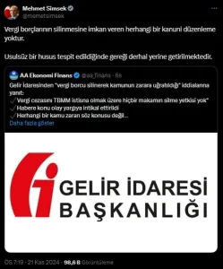 Vergi borçları affı iddiaları yalanlandı