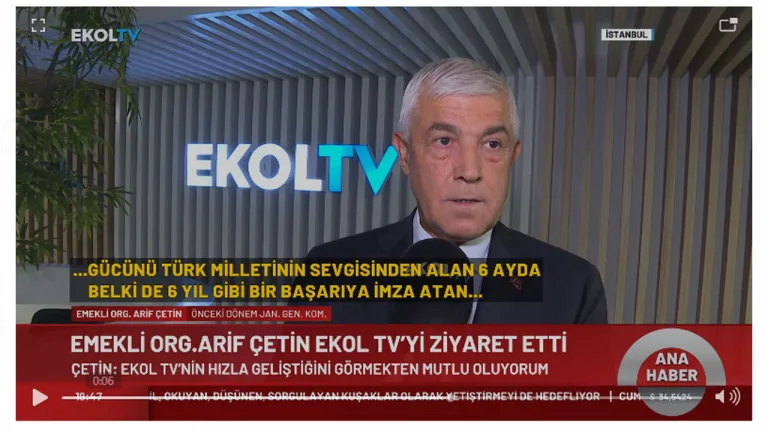 emekli orgeneral arif çetin ekol tv'yi ziyaret etti