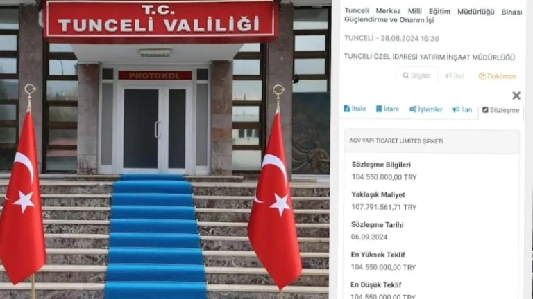 Tunceli kayyumu 104 milyonluk ihale verdi