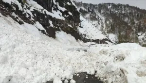 Borçka'da çığ köy yollarını kapattı