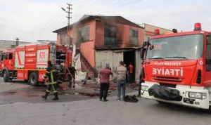 Kayseri'deki sünger atölyesinde yangın çıktı