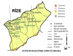 Rize'de 4.7 büyüklüğünde deprem meydana geldi