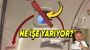 Uçak kapılarındaki kırmızı kayışın işlevi nedir?