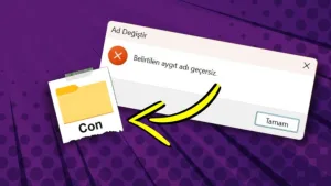 Windows'ta "CON" dosyası oluşturmak imkânsız