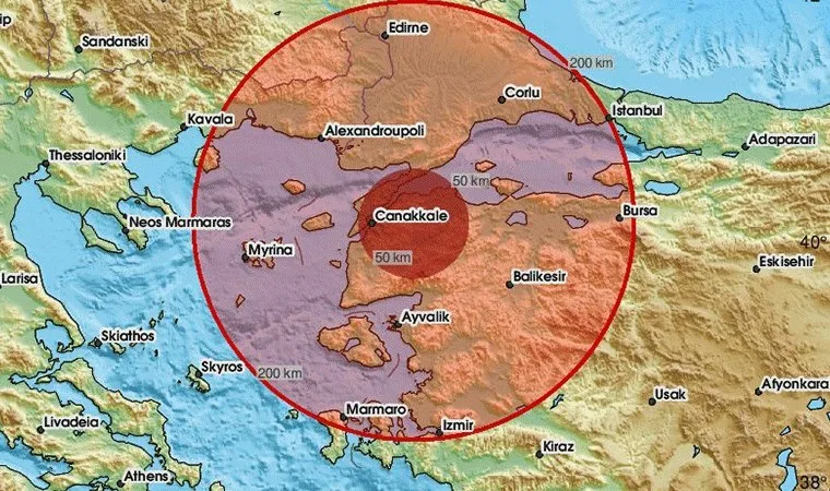 Çanakkale'de 4.5 büyüklüğünde deprem meydana geldi