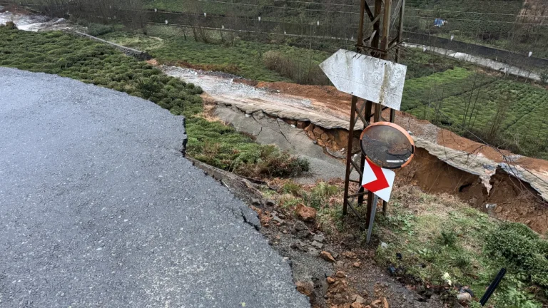 Rize'de etkili yağış heyelana yol açtı