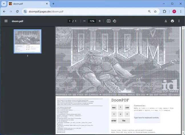 Doom, PDF dosyasında oynanabilir hale geliyor