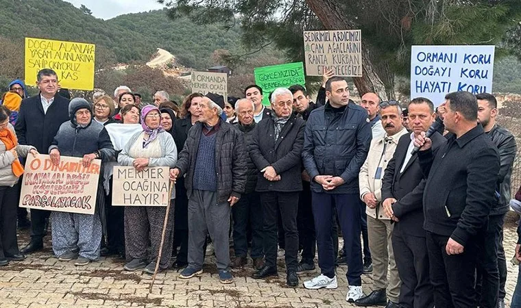 Kaş'ta mermer ocağı ruhsatı halkı protesto ettiriyor