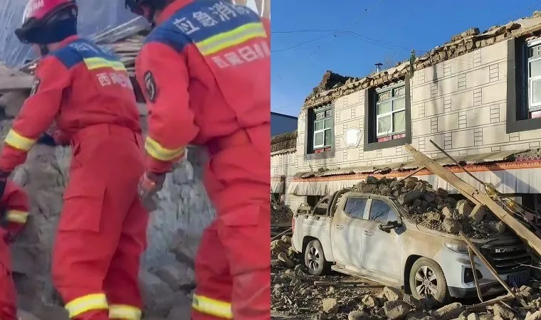 Çin'de 6,8 büyüklüğünde deprem: 95 ölü, 130 yaralı