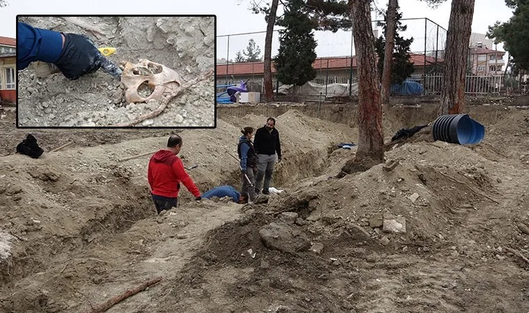 Burdur'da yol çalışmasında insan kemikleri bulundu