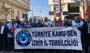 Türkiye Kamu Sen memur zamlarını protesto ediyor