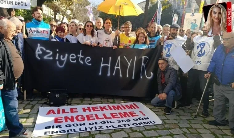 sağlık çalışanları protesto düzenliyor