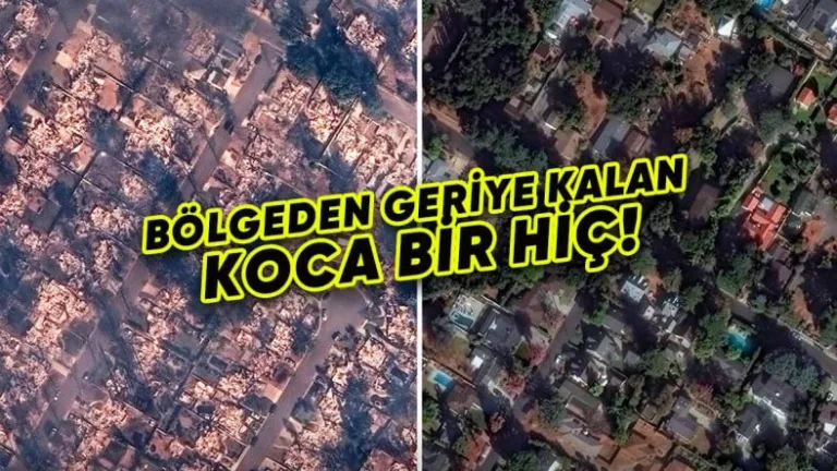 Los Angeles'taki dev yangın uydu görüntüleriyle belgelendi